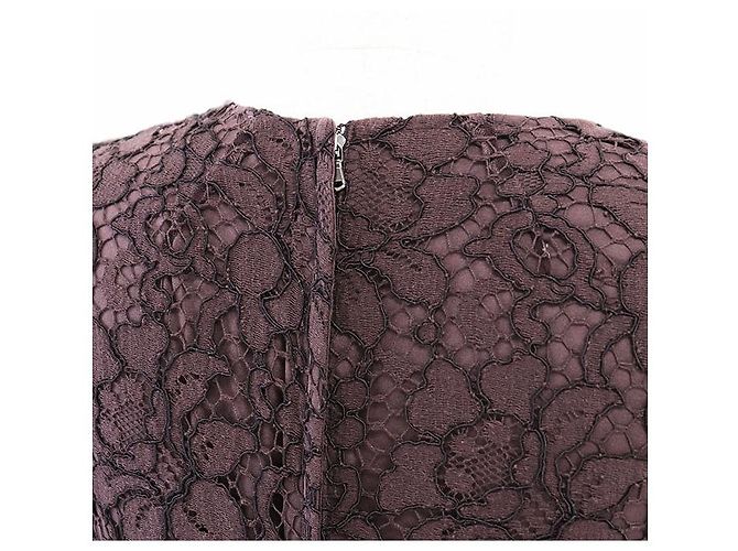Dolce & Gabbana Dolce&Gabbana Kleid aus Wollmischung mit Spitze Braun Bordeaux - Ansicht 9