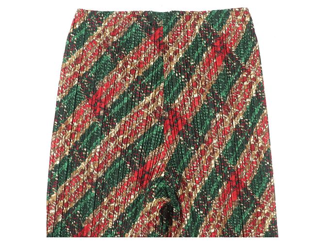 Issey Miyake Hose PLEATS PLEASE PP53-JF904 Braun Rot Grün - Ansicht 4