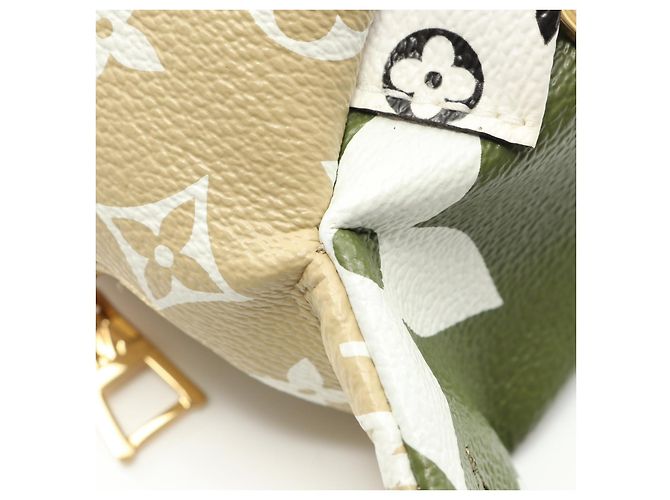 Bumbag Riñonera MM Monogram de lona recubierta de Louis Vuitton Multicolor Beige Verde Caqui - vista 7