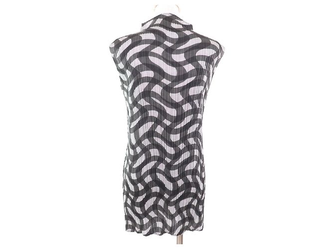 Polyesterkleid ISSEY MIYAKE PP73-JK782 Braun Schwarz - Ansicht 3