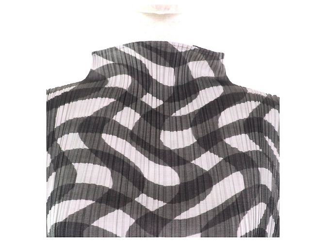 Polyesterkleid ISSEY MIYAKE PP73-JK782 Braun Schwarz - Ansicht 4