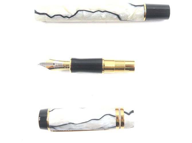 Autre Marque Pluma Parker Duo Field Centennial Au750 Negro Blanco Dorado - vista 3