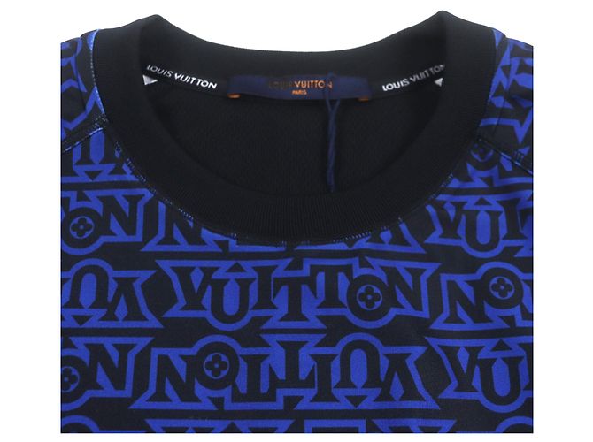 Louis Vuitton Snow Technisches Polyester T-Shirt Schwarz Blau - Ansicht 2