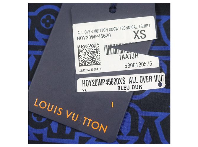 Louis Vuitton Snow Technisches Polyester T-Shirt Schwarz Blau - Ansicht 8