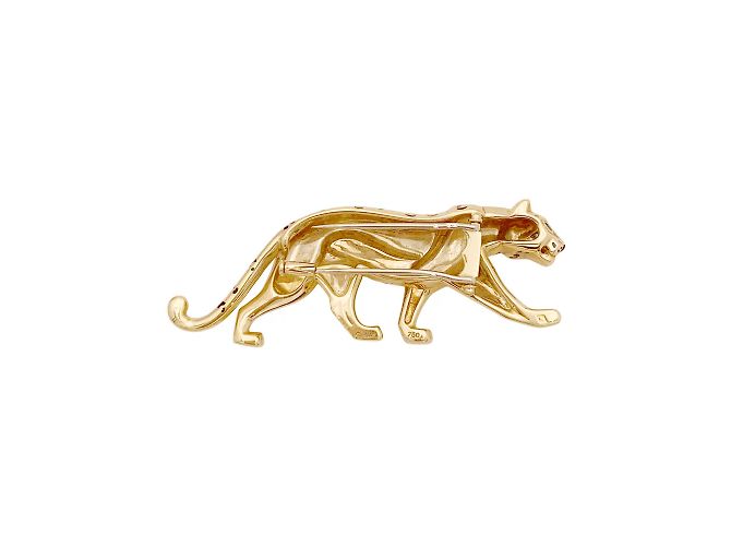 Spilla Cartier, "Pantera", oro giallo, smalto, smeraldi. - vista 4