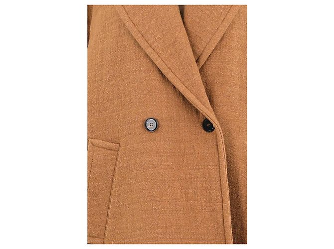 Pomandère Abrigo de lana marrón Castaño - vista 3