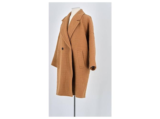 Pomandère Abrigo de lana marrón Castaño - vista 4