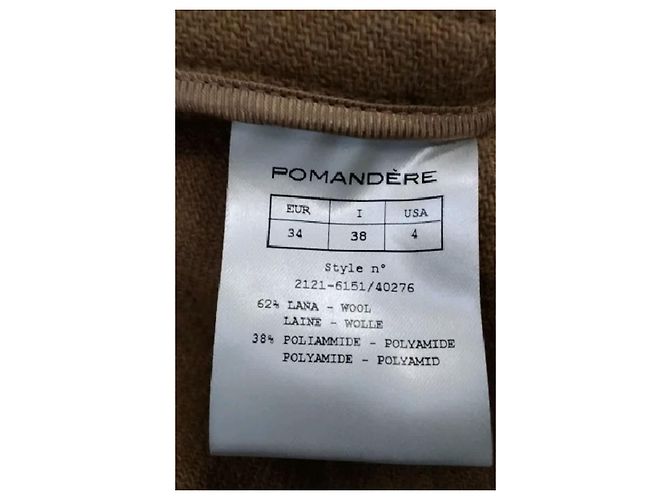 Pomandère Abrigo de lana marrón Castaño - vista 8