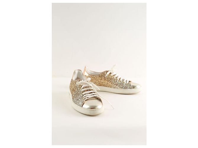 Louis Vuitton Sneakers FrontRow dorate D'oro - vista 2