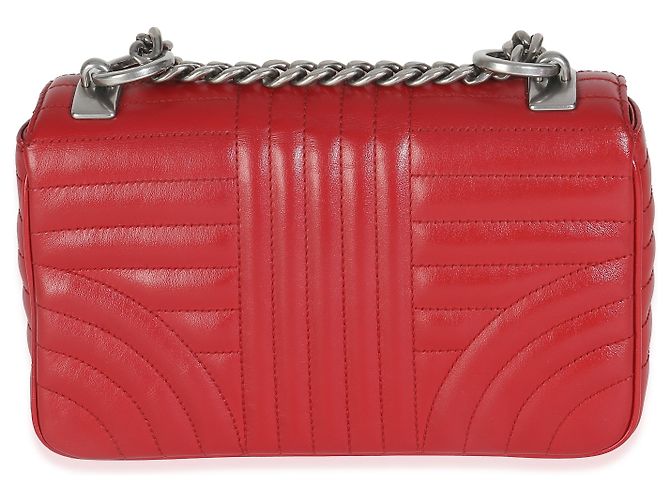 Bolsa de corrente média em couro de bezerro macio vermelho Impunture Diagramme da Prada - vista 2