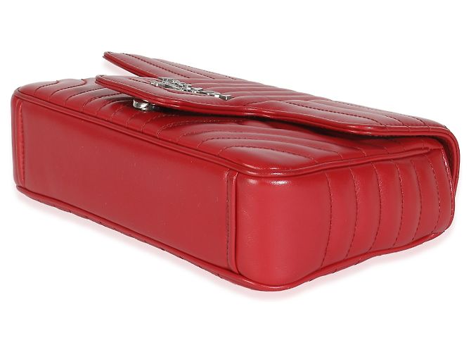 Bolsa de corrente média em couro de bezerro macio vermelho Impunture Diagramme da Prada - vista 6