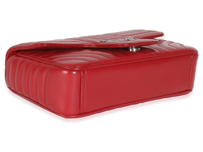 Bolsa de corrente média em couro de bezerro macio vermelho Impunture Diagramme da Prada - vista 7
