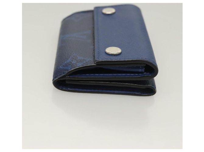 Portefeuille Discovery Louis Vuitton Monogram Taigarama Compact Bleu - vue 3