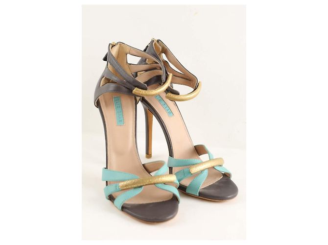 Elie Saab Tacchi in pelle multicolore - vista 5
