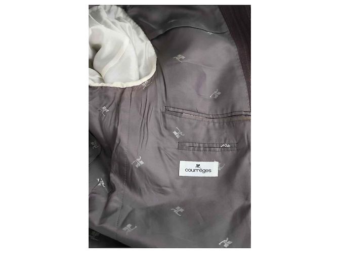 Courreges Giacca di lana marrone - vista 5