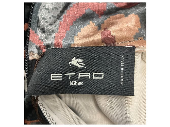 Etro Graue Multi 2024 Floral Bedrucktes Stretch-Chenille-Midikleid Mehrfarben - Ansicht 4