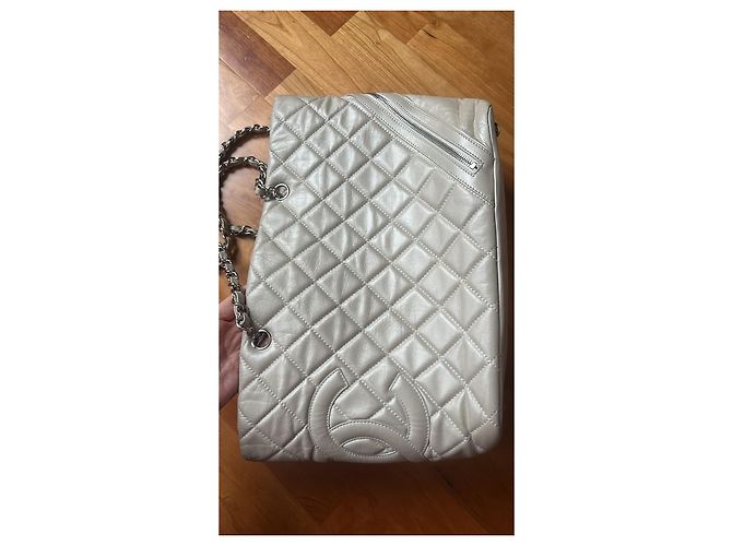 Borsa Tote Cotton Club Chanel in pelle crema - vista 3