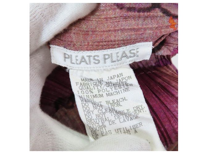 Issey Miyake Camisa de algodón rara Peony con estampado de flor botánica PLEATS PLEASE Castaño - vista 5