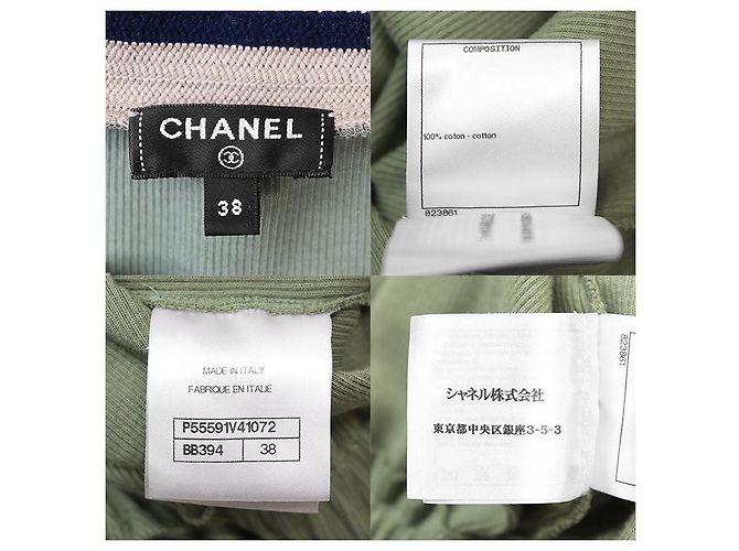 Top de algodón Chanel P55591 Verde - vista 10
