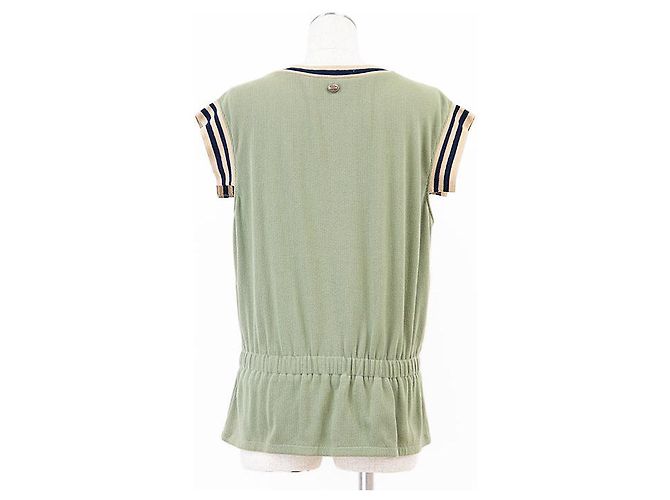 Top de algodón Chanel P55591 Verde - vista 6
