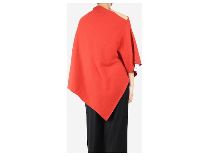 Crimson Rotes Kaschmir-Poncho - Einheitsgröße - Ansicht 2