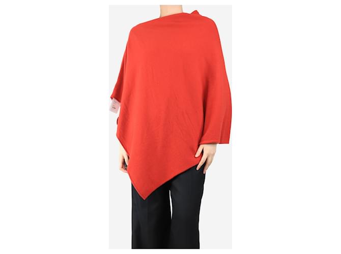 Crimson Rotes Kaschmir-Poncho - Einheitsgröße - Ansicht 3