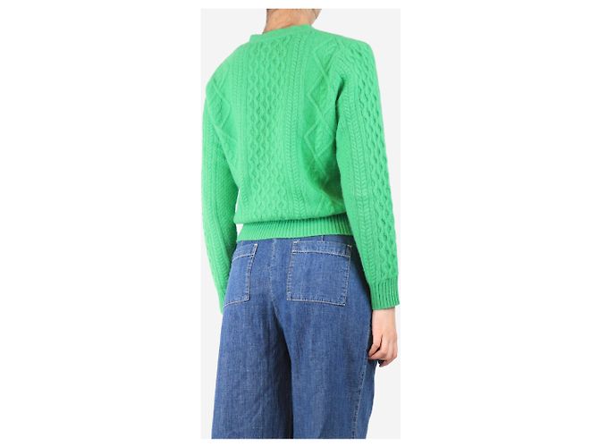 Autre Marque Cardigã de cashmere verde - tamanho UK 8 - vista 2