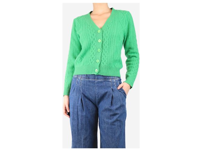 Autre Marque Cardigã de cashmere verde - tamanho UK 8 - vista 3