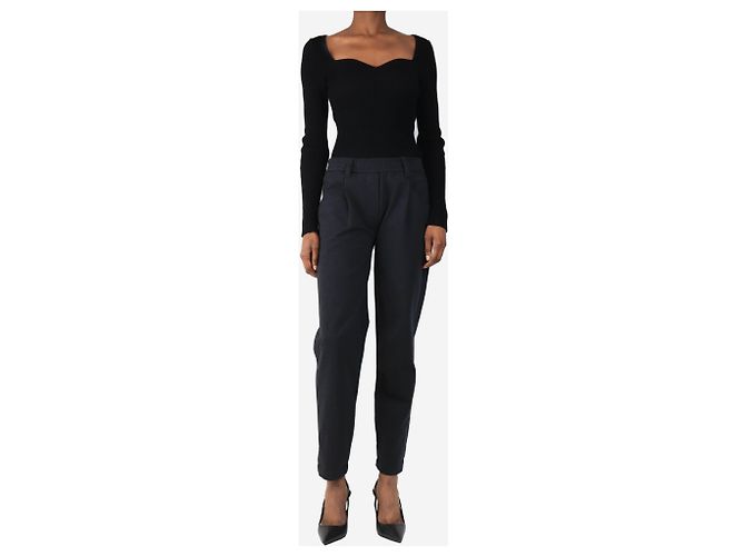 Brunello Cucinelli Schwarze tapered Hose - Größe UK 8 Grau - Ansicht 2