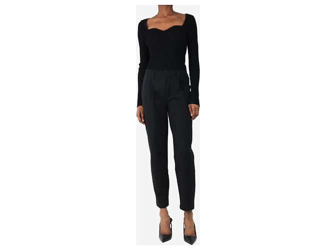 Brunello Cucinelli Calças pretas ajustadas - tamanho UK 6 Preto - vista 2