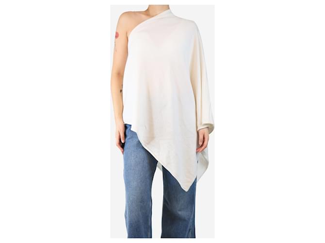 Crimson Creme Kaschmir-Poncho - Einheitsgröße Roh - Ansicht 3
