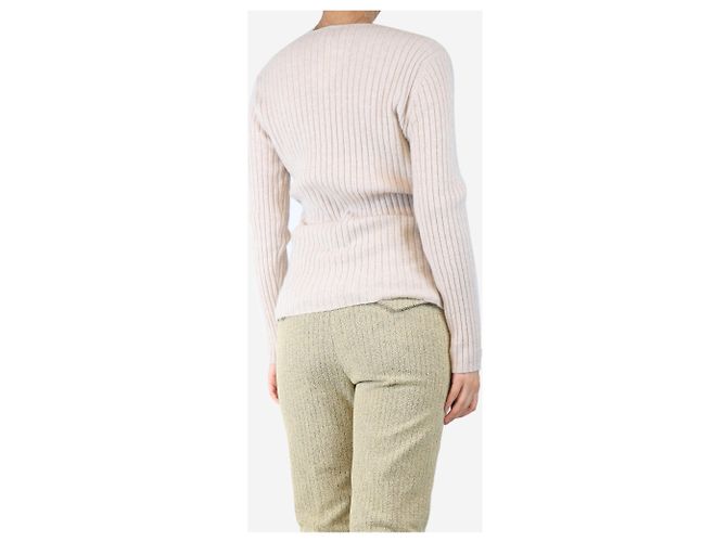 Allude Pull en cachemire côtelé neutre - taille L - vue 2