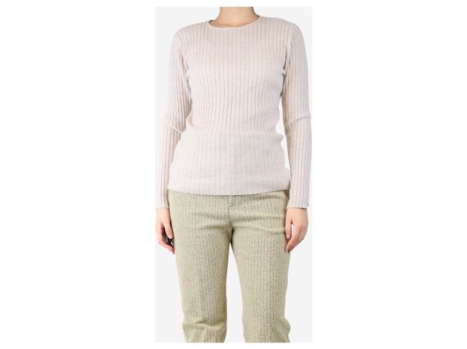 Allude Pull en cachemire côtelé neutre - taille L - vue 3