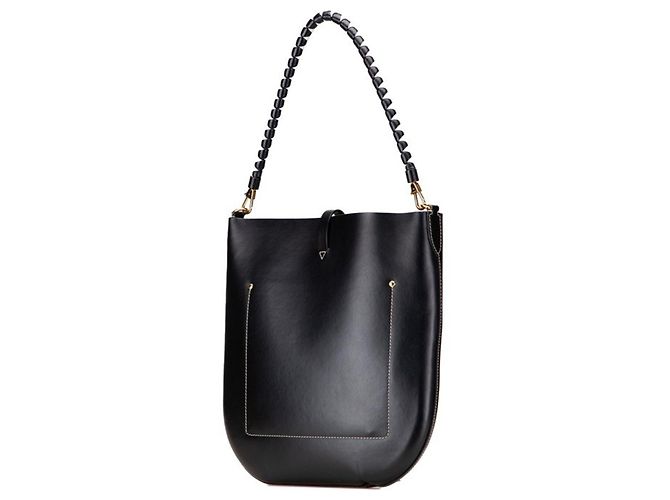 Borsa a spalla in pelle nera con logo TB di Burberry Nero - vista 2