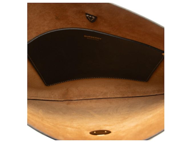 Borsa a spalla in pelle nera con logo TB di Burberry Nero - vista 7