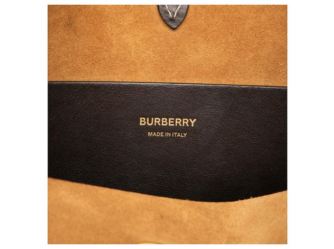 Borsa a spalla in pelle nera con logo TB di Burberry Nero - vista 8
