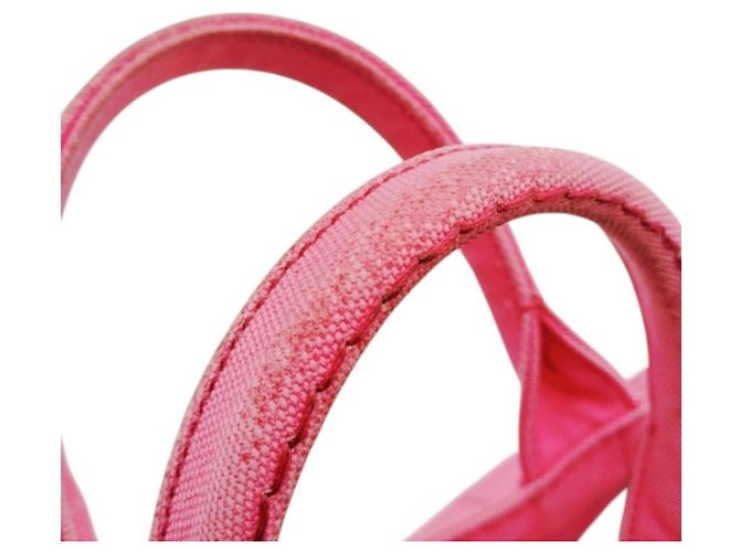 Prada Canapa Mini Tote aus Canvas in Pink - Ansicht 14