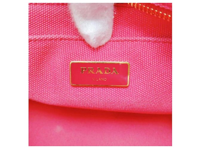 Prada Canapa Mini Tote aus Canvas in Pink - Ansicht 19