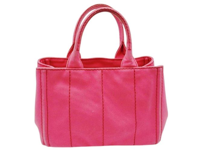 Prada Canapa Mini Tote aus Canvas in Pink - Ansicht 3