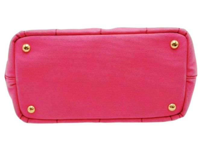 Prada Canapa Mini Tote aus Canvas in Pink - Ansicht 5