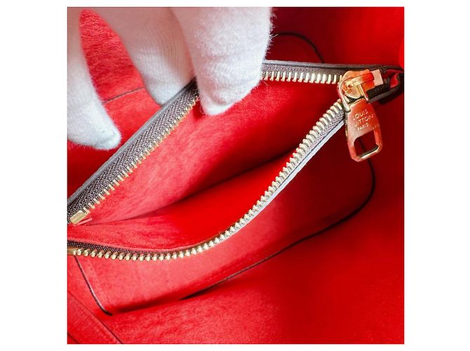 Borsa a Spalla Coquelicot Louis Vuitton Marrone Rosso Monogramma - vista 11