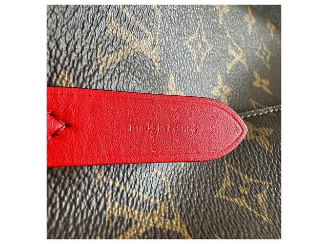 Borsa a Spalla Coquelicot Louis Vuitton Marrone Rosso Monogramma - vista 17