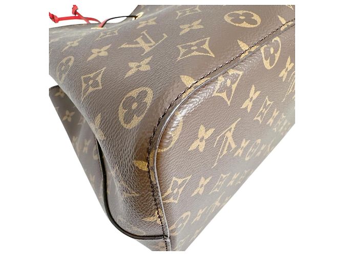 Borsa a Spalla Coquelicot Louis Vuitton Marrone Rosso Monogramma - vista 8
