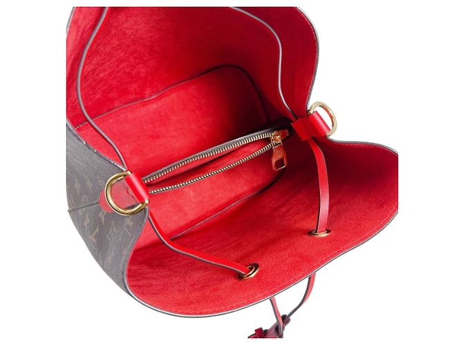 Borsa a Spalla Coquelicot Louis Vuitton Marrone Rosso Monogramma - vista 9