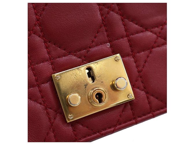 Clutch da polso DiorAddict in agnello rosso Cannage - vista 10