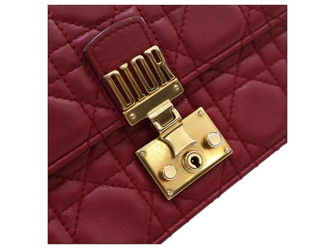 Clutch da polso DiorAddict in agnello rosso Cannage - vista 11