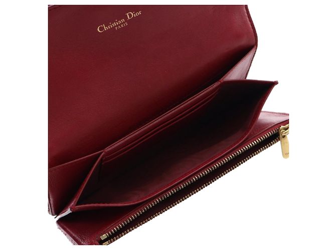 Clutch da polso DiorAddict in agnello rosso Cannage - vista 8