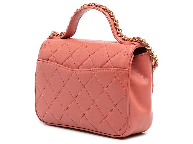 Chanel Pink Quilted Lammleder Kette Infinity Handtasche. - Ansicht 2