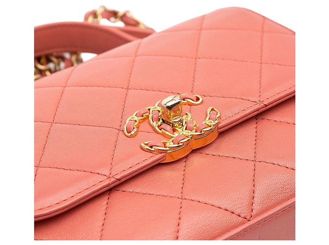 Chanel Pink Quilted Lammleder Kette Infinity Handtasche. - Ansicht 7