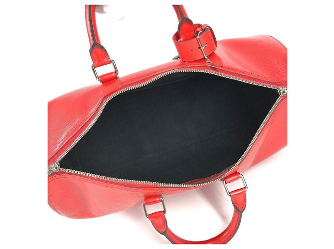 Borsa da viaggio Keepall Bandoulière 45 in pelle Epi Louis Vuitton Bianco Rosso - vista 12